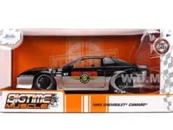 1985 Chevrolet Camaro Z28 "Mickey Thompson" Black and Silver Metallic "Bigtime Muscle" Series 1/24 Diecast Model Car by Jada