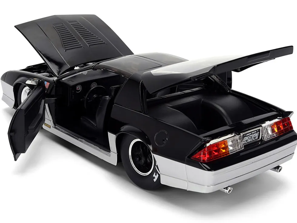 1985 Chevrolet Camaro Z28 "Mickey Thompson" Black and Silver Metallic "Bigtime Muscle" Series 1/24 Diecast Model Car by Jada