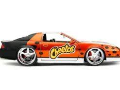 1985 Chevrolet Camaro Z 28 Orange Metallic with Graphics and Chester Cheetah Diecast Figure Cheetos Hollywood Rides Series 1/24 Diecast Model Car Jada 34384