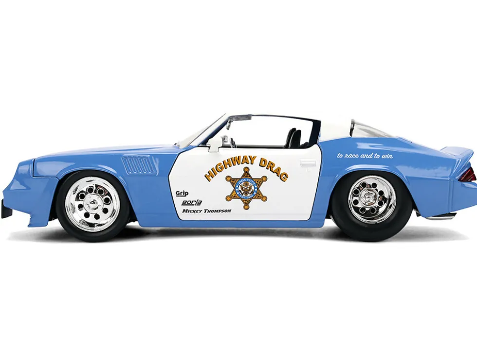 1979 Chevrolet Camaro Z28 Police "Highway Drag" Blue and White "Bigtime Muscle" Series 1/24 Diecast Model Car by Jada
