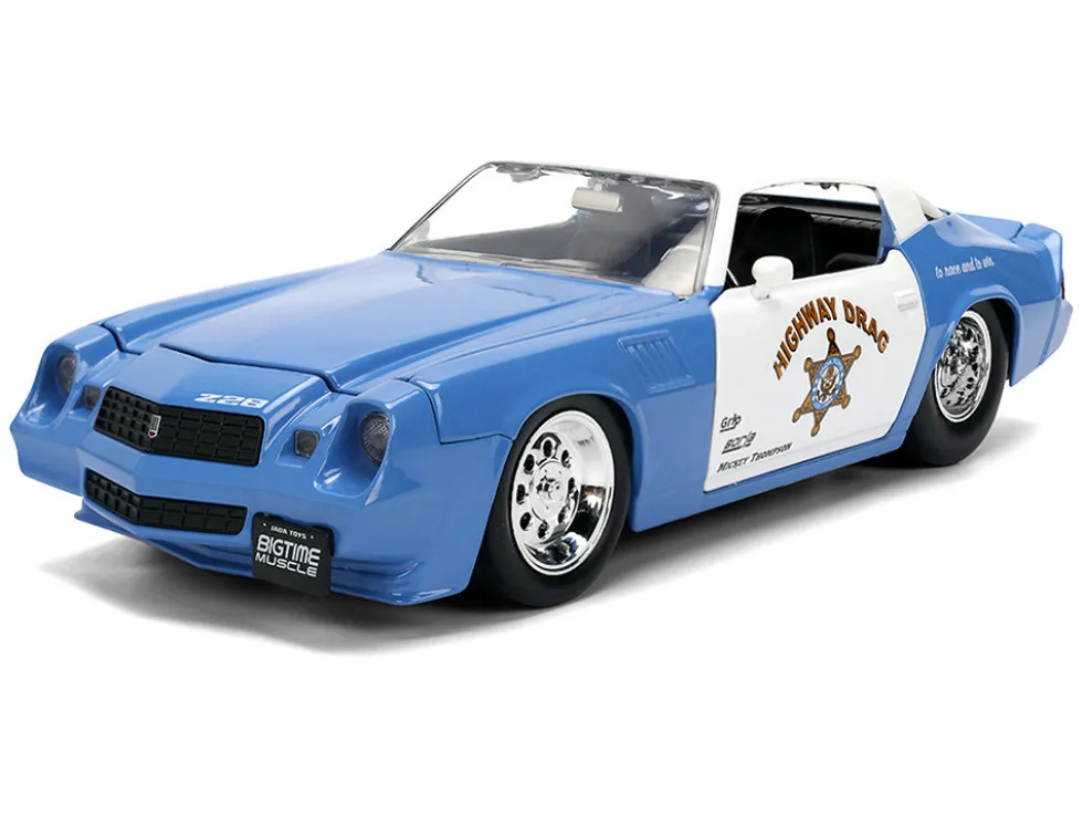 1979 Chevrolet Camaro Z28 Police "Highway Drag" Blue and White "Bigtime Muscle" Series 1/24 Diecast Model Car by Jada