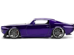 1971 Chevrolet Camaro Z/28 Purple Metallic with Black Hood "Bigtime Muscle" Series 1/24 Diecast Model Car by Jada