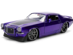 1971 Chevrolet Camaro Z/28 Purple Metallic with Black Hood "Bigtime Muscle" Series 1/24 Diecast Model Car by Jada