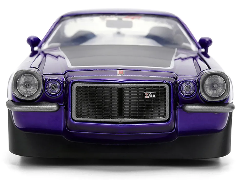 1971 Chevrolet Camaro Z/28 Purple Metallic with Black Hood "Bigtime Muscle" Series 1/24 Diecast Model Car by Jada