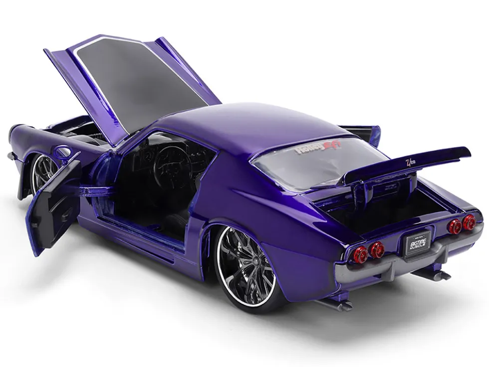 1971 Chevrolet Camaro Z/28 Purple Metallic with Black Hood "Bigtime Muscle" Series 1/24 Diecast Model Car by Jada