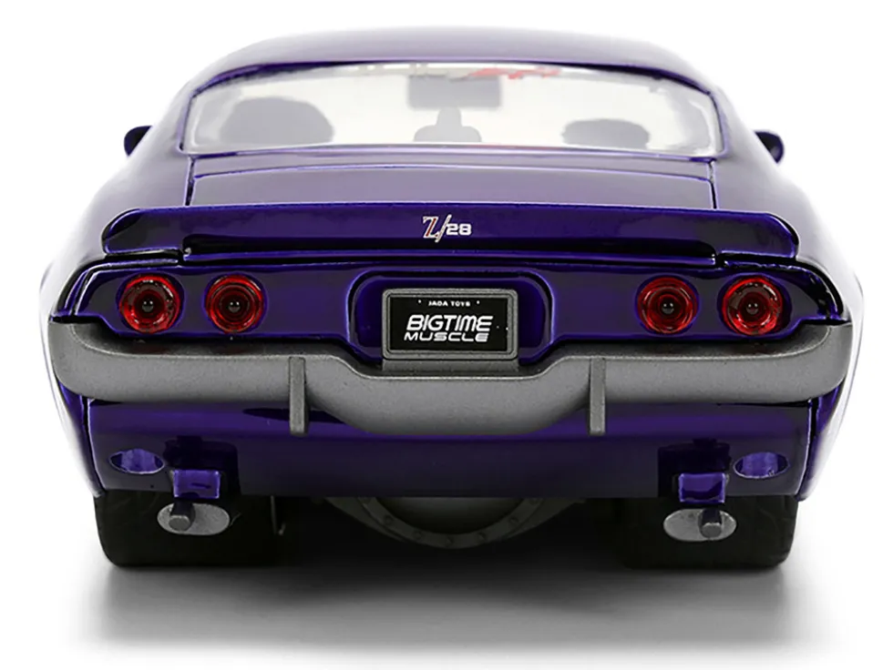 1971 Chevrolet Camaro Z/28 Purple Metallic with Black Hood "Bigtime Muscle" Series 1/24 Diecast Model Car by Jada