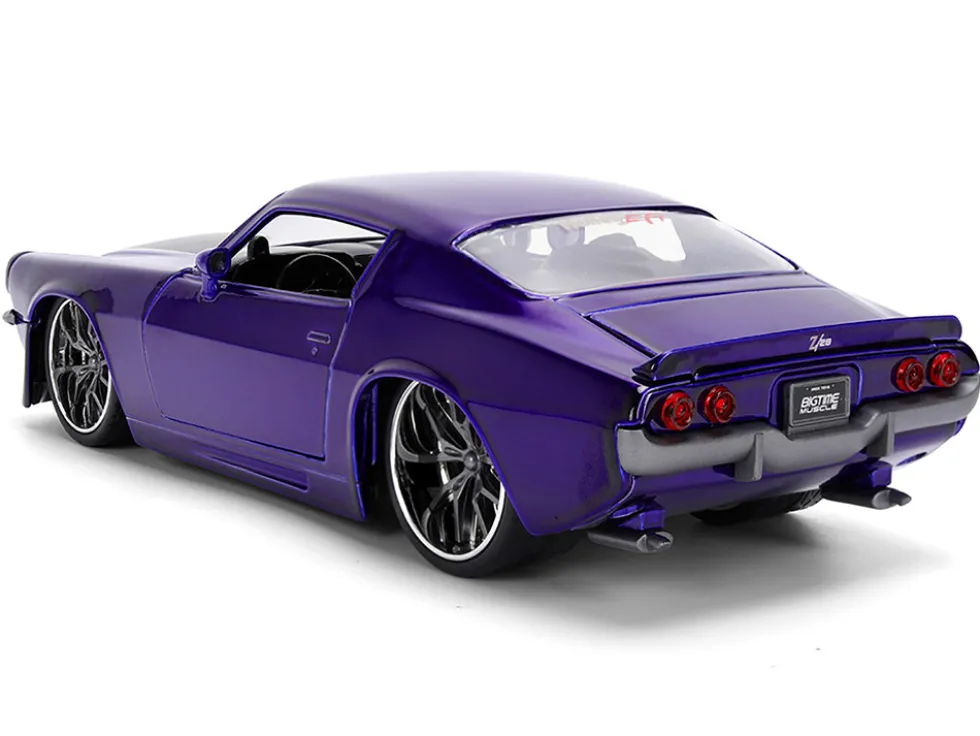 1971 Chevrolet Camaro Z/28 Purple Metallic with Black Hood "Bigtime Muscle" Series 1/24 Diecast Model Car by Jada