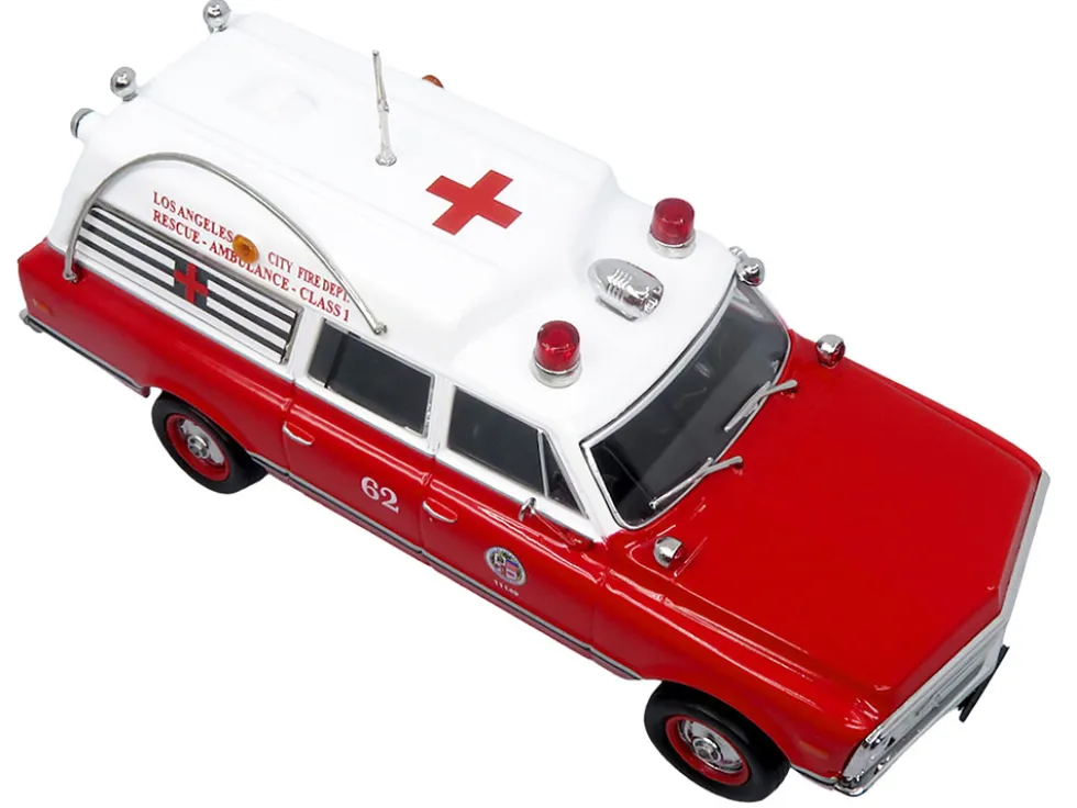 1969 Chevrolet C-10 Ambulance "Los Angeles City Fire Department" Red and White "5 Alarm" Series Limited Edition 1/50 Diecast Model by Iconic Replicas