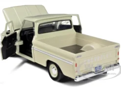 1966 Chevrolet C10 Fleetside Pickup Cream 1/24 Diecast Car Model Motormax 73355