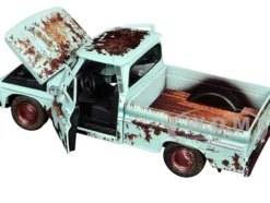 1966 Chevrolet C10 Fleetside Pickup Truck Light Green (Rusted) "Weathered Treasures" Series 1/24 Diecast Model Car by Motormax