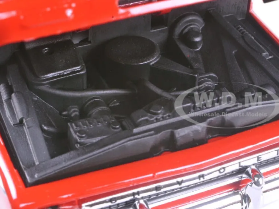 1966 Chevrolet C10 Fleetside Pickup Truck Red 1/24 Diecast Model Car Motormax 73355