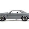 1970 Chevrolet Chevelle SS Gray Metallic with Black Stripes Fast & Furious 2009 Movie Fast & Furious Series 1/24 Diecast Model Car Jada 34923