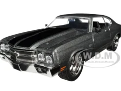 1970 Chevrolet Chevelle SS Gray Metallic with Black Stripes Fast & Furious 2009 Movie Fast & Furious Series 1/24 Diecast Model Car Jada 34923