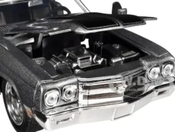 1970 Chevrolet Chevelle SS Gray Metallic with Black Stripes Fast & Furious 2009 Movie Fast & Furious Series 1/24 Diecast Model Car Jada 34923