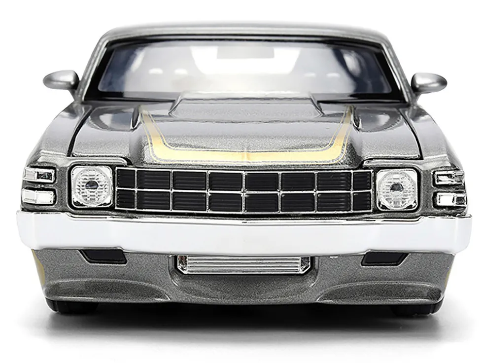 1971 Chevrolet Chevelle SS "Hurst" Gray Metallic with Gold Stripes "Bigtime Muscle" Series 1/24 Diecast Model Car by Jada