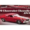1970 Chevrolet Chevelle SS 454 LS6 Cranberry Red with White Stripes and Red Interior Limited Edition to 454 pieces Worldwide 1/18 Diecast Model Car by ACME
