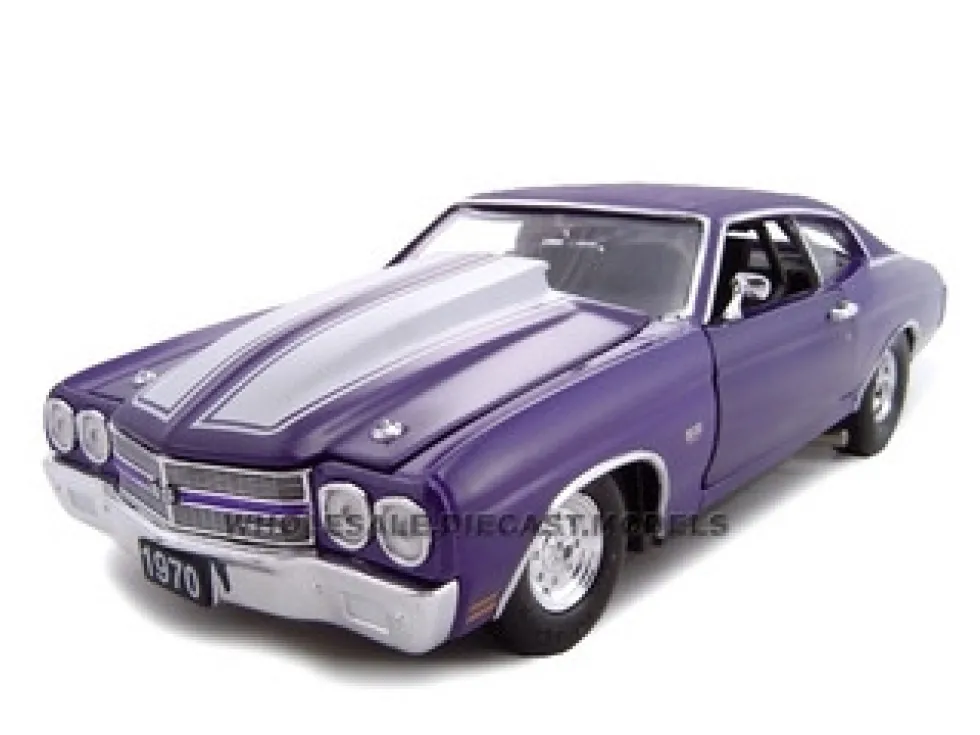 1970 Chevrolet Chevelle SS 454 Purple Pro Street 1/24 Diecast Car Model Unique Replicas 18676