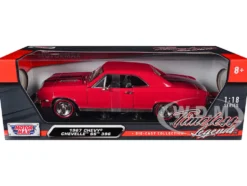 1967 Chevrolet Chevelle SS 396 Red with Black Stripes 1/18 Diecast Model Car Motormax 73104