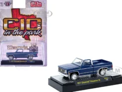 1977 Chevrolet Cheyenne 10 Pickup Truck Blue Metallic with White Top and Blue Interior Limited Edition to 7700 pieces Worldwide 1/64 Diecast Model Car by M2 Machines