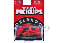 1978 Chevrolet Cheyenne Super 10 Pickup Truck "Edelbrock" Red with Black Hood Limited Edition to 9900 pieces Worldwide 1/64 Diecast Model Car by M2 Machines