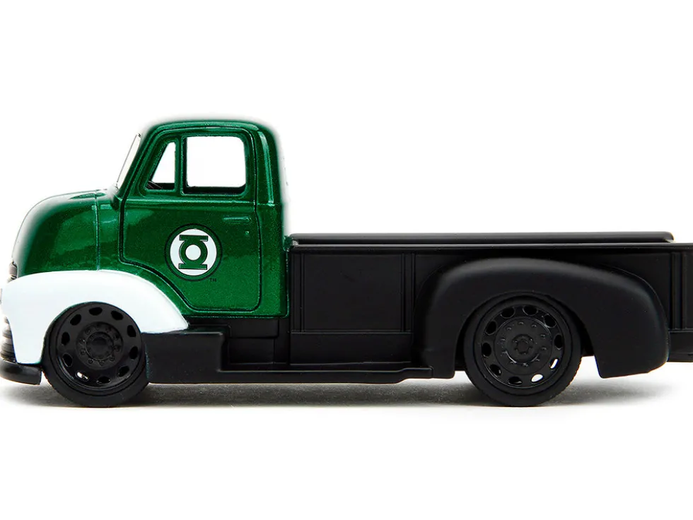 1952 Chevrolet COE Pickup Truck Green Metallic and Black and Green Lantern Diecast Figure DC Comics Hollywood Rides Series 1/32 Diecast Model Car Jada 33093