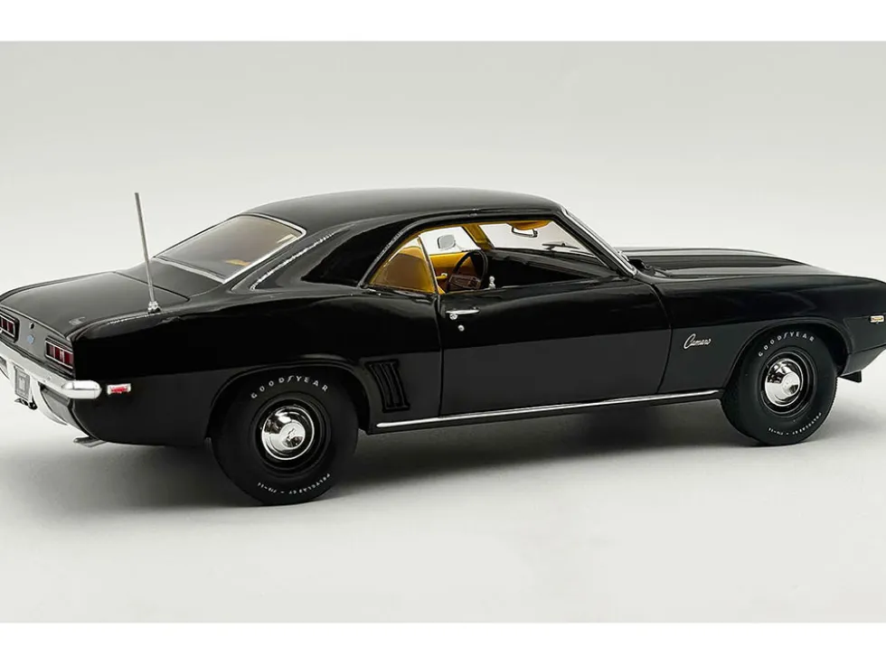 1969 Chevrolet COPO Camaro Tuxedo Black with Yellow Interior Limited Edition to 402 pieces Worldwide 1/18 Diecast Model Car by ACME