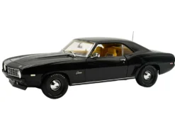 1969 Chevrolet COPO Camaro Tuxedo Black with Yellow Interior Limited Edition to 402 pieces Worldwide 1/18 Diecast Model Car by ACME