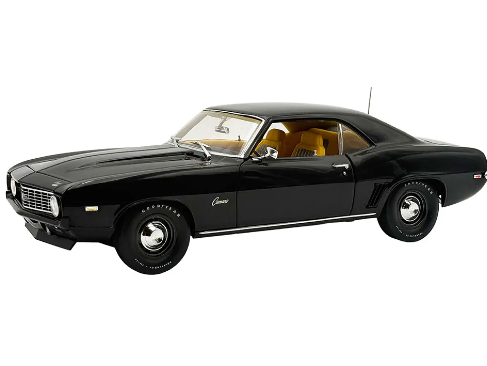 1969 Chevrolet COPO Camaro Tuxedo Black with Yellow Interior Limited Edition to 402 pieces Worldwide 1/18 Diecast Model Car by ACME