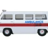 1962 Chevrolet Corvair Greenbrier AmbleWagon Ambulance White with Red Stripes 1/87 (HO) Scale Diecast Model Car by Oxford Diecast