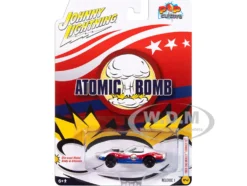 1969 Chevrolet Corvette "Atomic Bomb" White with Red and Blue Graphics "Stuntman Mike's Ride Along Racing" "Pop Culture" 2025 Release 1 1/64 Diecast Model Car by Johnny Lightning