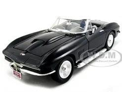 1967 Chevrolet Corvette Black Convertible 1/24 Diecast Car Model Motormax 73224