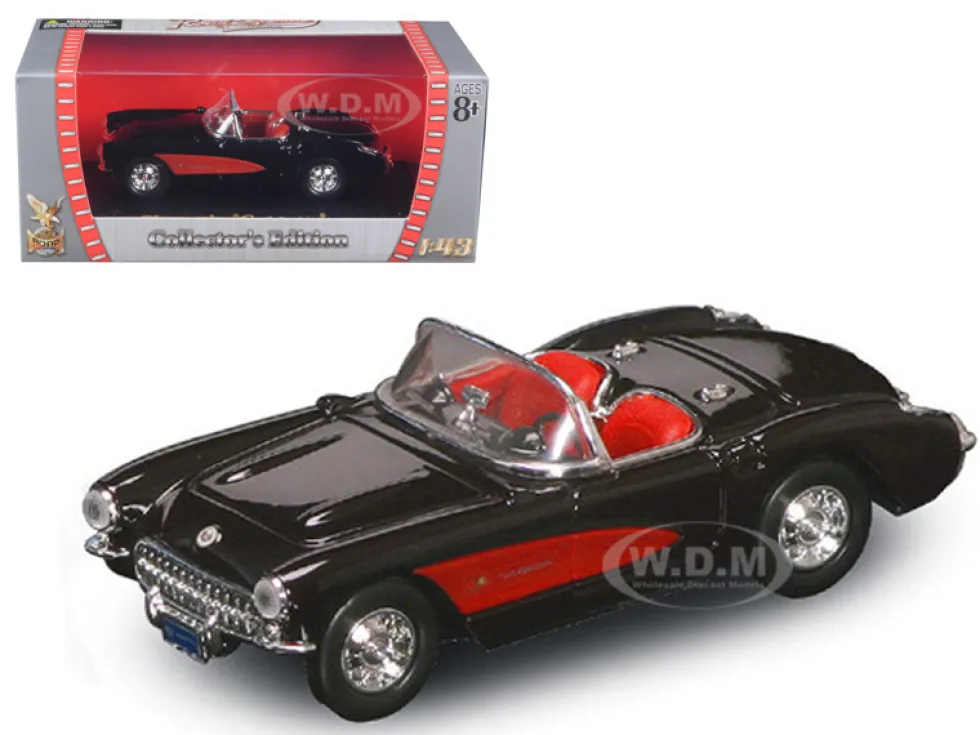 1957 Chevrolet Corvette Black 1/43 Diecast Model Car Road Signature 94209