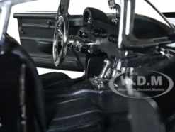 1957 Chevrolet Corvette Black White Top Wolfman Diecast Figure Universal Monsters Hollywood Rides Series 1/24 Diecast Model Car Jada 32195