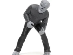 1957 Chevrolet Corvette Black White Top Wolfman Diecast Figure Universal Monsters Hollywood Rides Series 1/24 Diecast Model Car Jada 32195