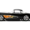 1957 Chevrolet Corvette Black with Flame Graphics and White Interior "Bigtime Muscle" Series 1/24 Diecast Model Car by Jada