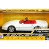 1986 Chevrolet Corvette C4 Convertible White Red Interior History of Corvette Series 1/24 Diecast Model Car Motormax 73298