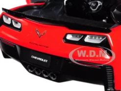 2017 Chevrolet Corvette C7 Grand Sport Red with White Stripe and Black Fender Hash Marks 1/18 Model Car Autoart 71274