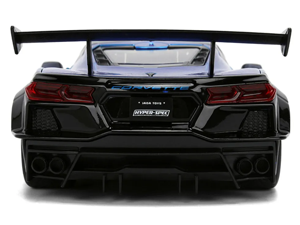 Chevrolet Corvette C8 "Liberty Walk" Candy Blue and Black "Hyper-Spec" Series 1/24 Diecast Model Car by Jada