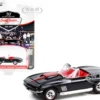 1967 Chevrolet Corvette Convertible Black Red Stripe Red Interior Lot #1367 Barrett Jackson Scottsdale Edition Series 8 1/64 Diecast Model Car Greenlight 37240 A