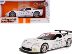 2005 Chevrolet Corvette C6-R #3 Olivier Beretta Oliver Gavin Compuware White Bigtime Muscle 1/24 Diecast Model Car Jada 31651