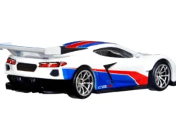 Chevrolet Corvette C8.R Pearl White Red and Blue Stripes American Scene Car Culture Series Diecast Model Car Hot Wheels HCK03