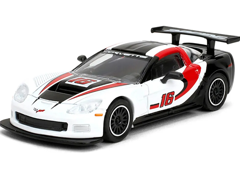 2005 Chevrolet Corvette C6R #16 White with Black and Red Graphics "Collection" Series 1/64 Diecast Model Car by Majorette