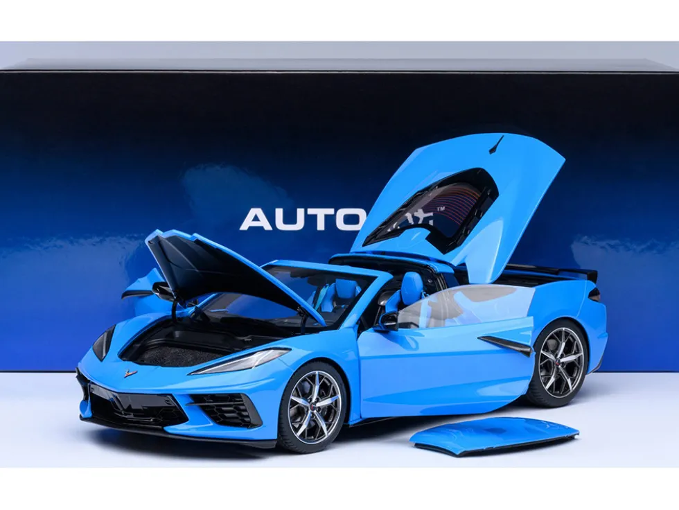2020 Chevrolet Corvette C8 Stingray Rapid Blue 1/18 Model Car by Autoart