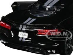 2020 Chevrolet Corvette C8 Stingray Black with Silver Stripes 