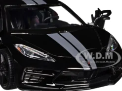 2020 Chevrolet Corvette C8 Stingray Black with Silver Stripes 