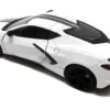 2020 Chevrolet Corvette C8 Stingray White Gray Stripes 1/24 Diecast Model Car Motormax 79360