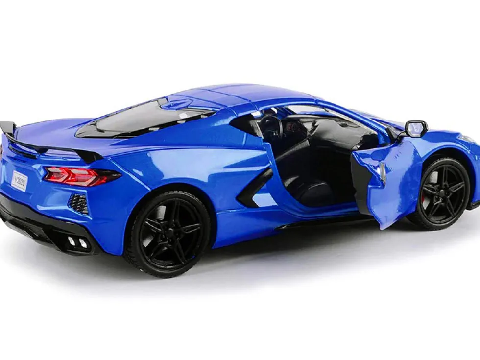 2020 Chevrolet Corvette C8 Stingray Blue Metallic Timeless Legends 1/24 Diecast Model Car Motormax 79360
