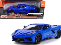 2020 Chevrolet Corvette C8 Stingray Blue Metallic Timeless Legends 1/24 Diecast Model Car Motormax 79360