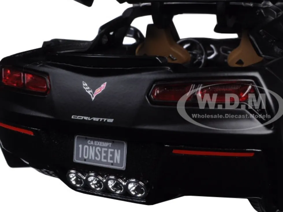 2014 Chevrolet Corvette C7 Stingray Police Matt Black 1/18 Diecast Model Car Maisto 36212
