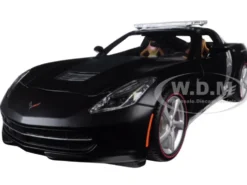 2014 Chevrolet Corvette C7 Stingray Police Matt Black 1/18 Diecast Model Car Maisto 36212